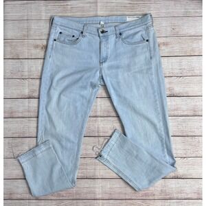 Rag‎ & Bone Dre Skinny Jeans Women Size 30 Light Blue Achillies Raw Hem